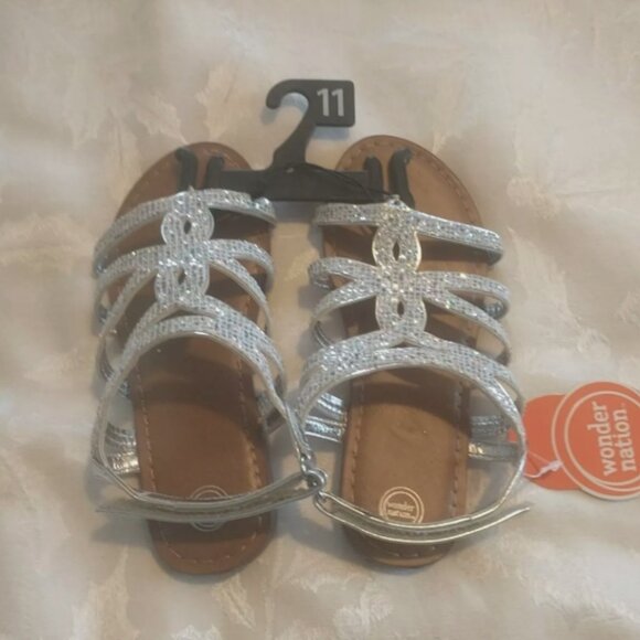 WONDER NATION GIRLS RHINESTONE FASHION STRAP SANDALS NEW WITH TAG LITTLE GIRL 11 - Picture 3 of 7